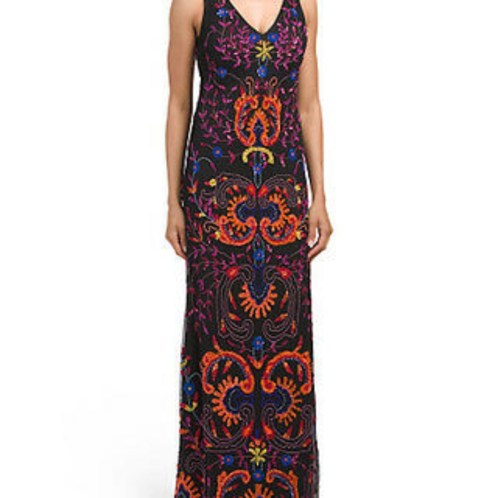Lotus Threads Beaded Gown